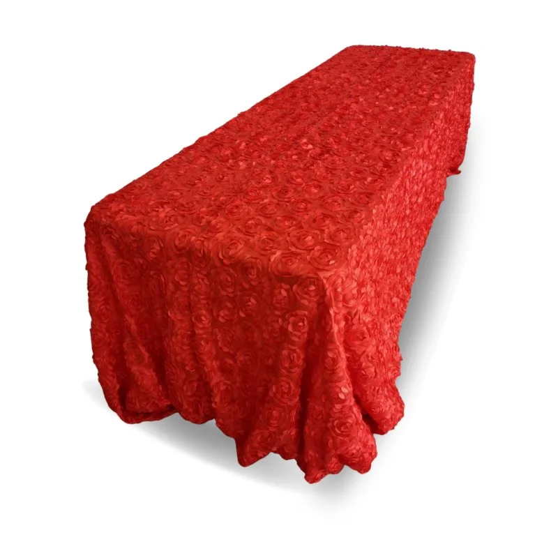 Nappe 90x156 rosette rouge