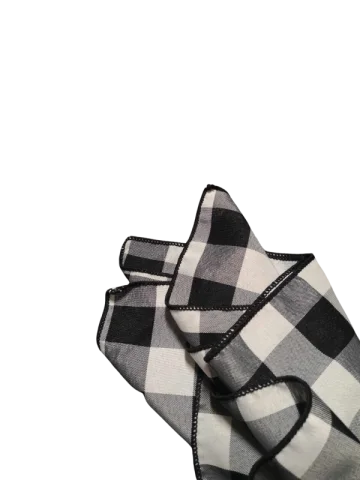 Serviette de table carreauté noir et blanc