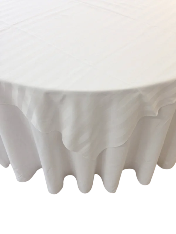 Nappe 68x68 blanche avec rayure