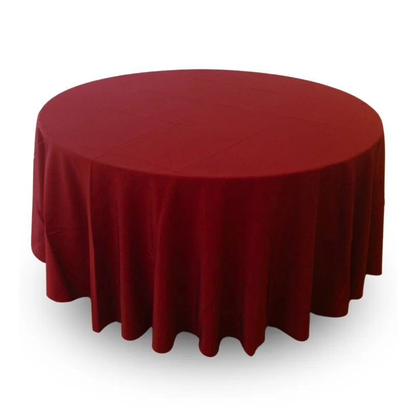 Burgundy 120" round tablecloth