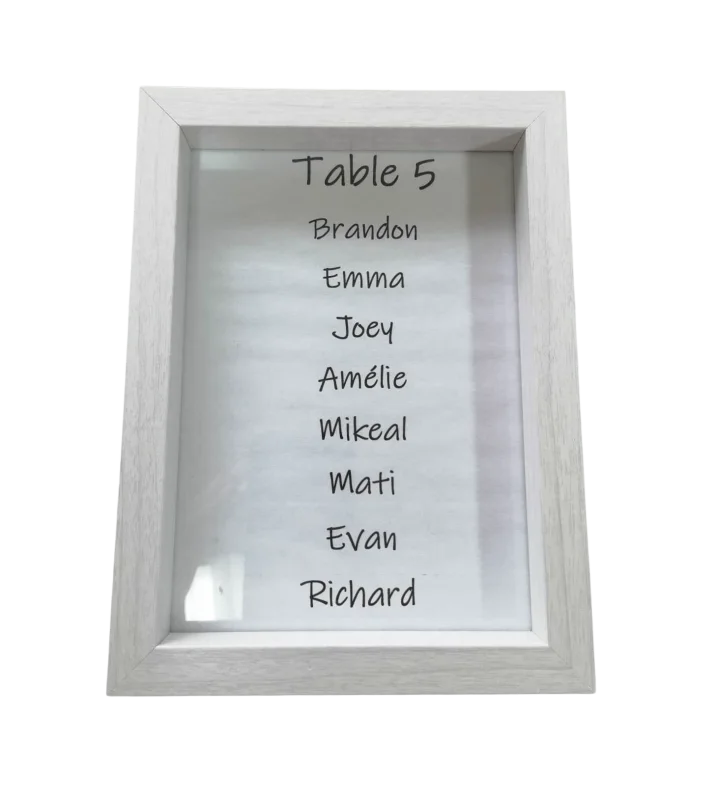 Small white photo frame