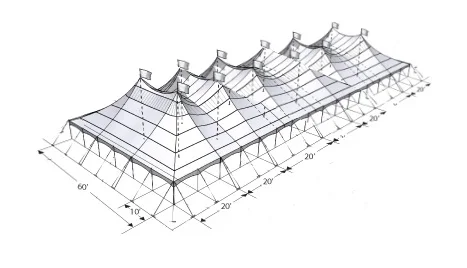 Chapiteau 60x140 avec côtés