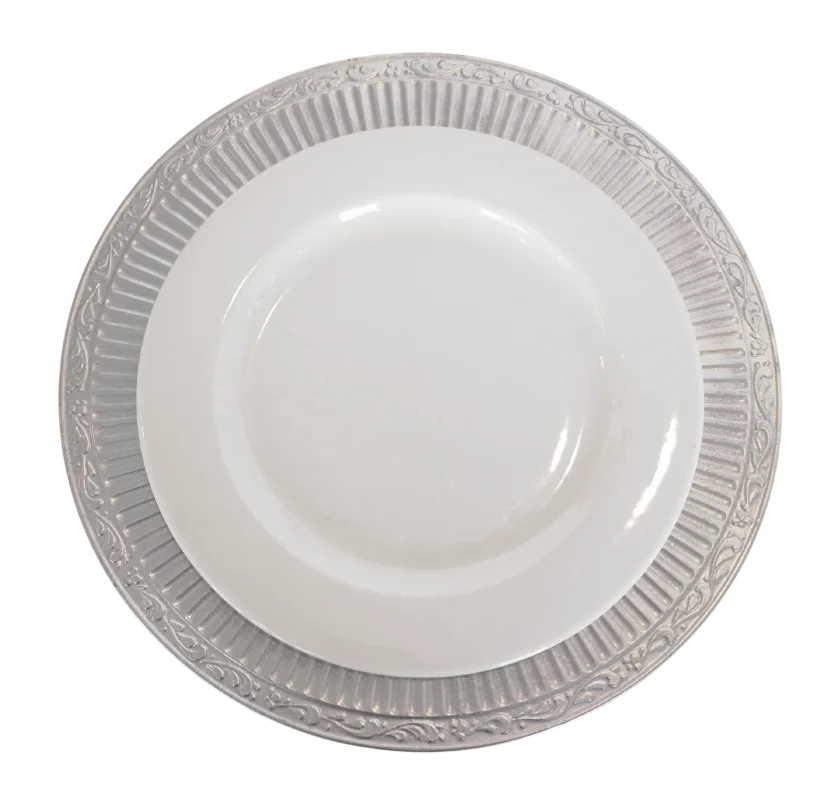 Sous-assiette rayure argent