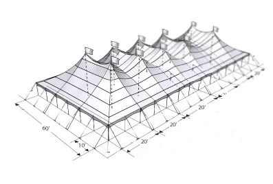 Chapiteau 60x120 avec côtés