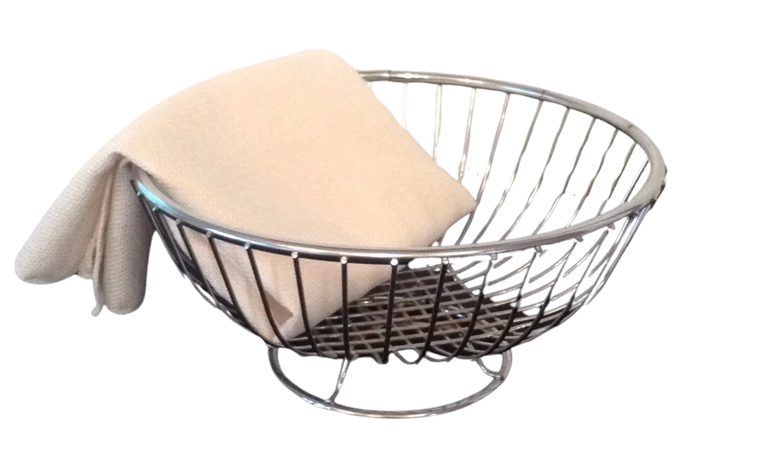 Panier pain stainless avec serviette de table