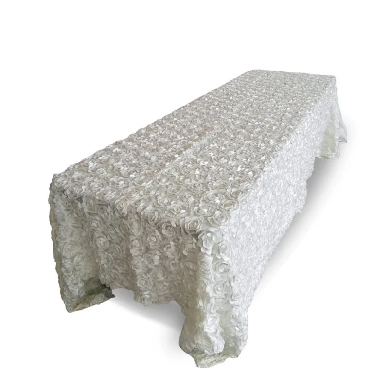 Nappe 90x132 rosette ivoire