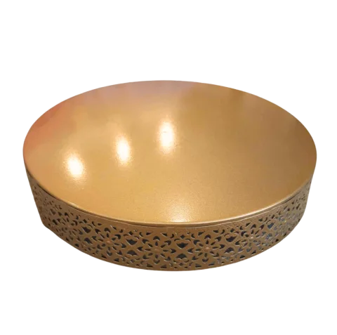 Présentoir à gâteau doré dentelle 10''