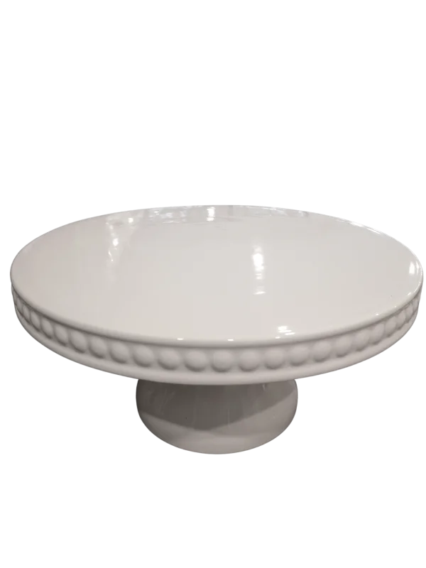 White hobnail cake stand 12"