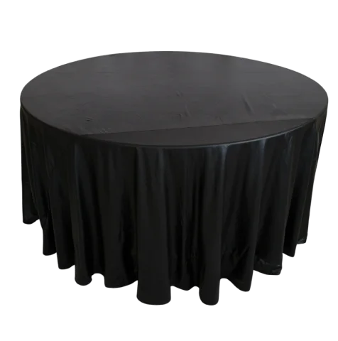 Nappe 132'' ronde cuirette noire
