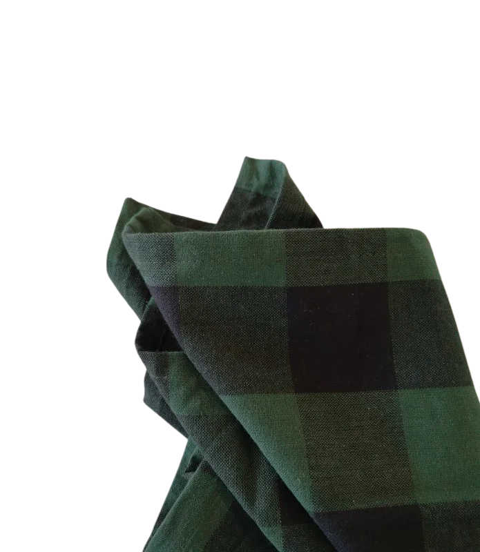 Green and black checkered napkin