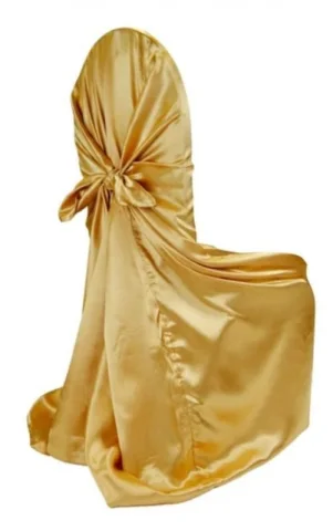 Couvre-chaise universel satin doré