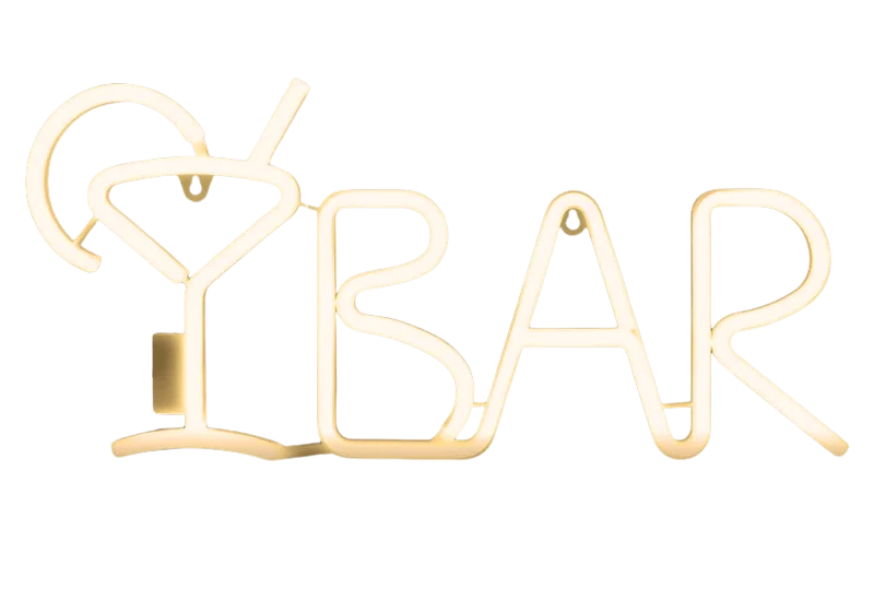 Light-up cocktail BAR script sign