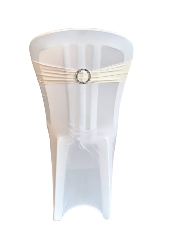 Ivory chair band with brooch