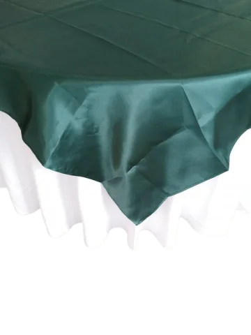 Sur-nappe 72x72 satin vert chasseur