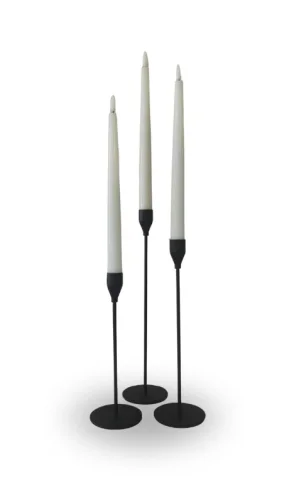 Trio de bougeoirs noirs