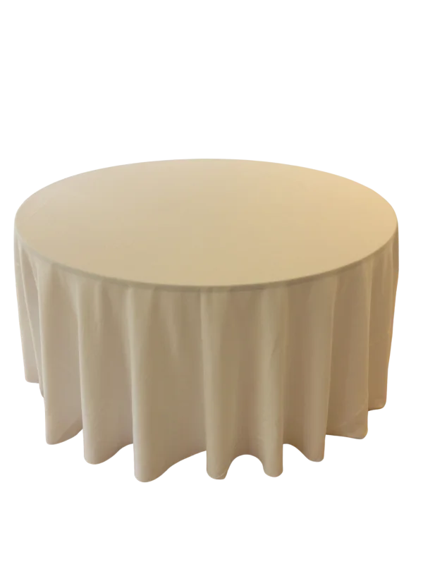 Ivory 120" round tablecloth
