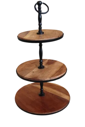 Tour à cupcake - noir et bois 3 étages