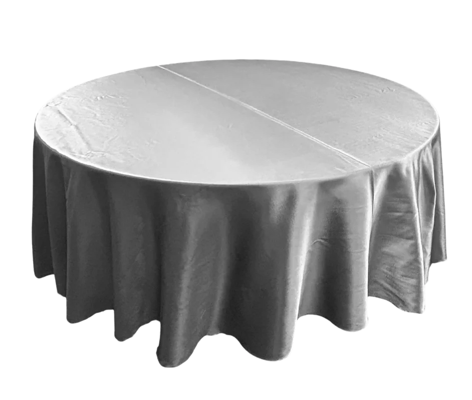 Silver Fandango 120" round tablecloth