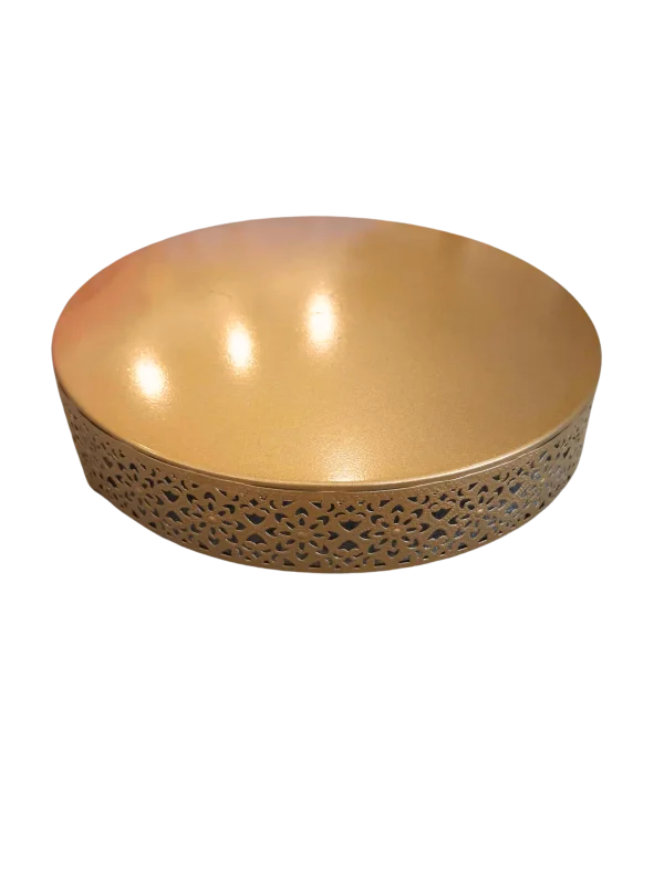 Présentoir à gâteau doré dentelle 8''