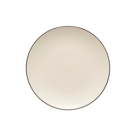 Assiette Augusta crème avec ligne noire 10,5''