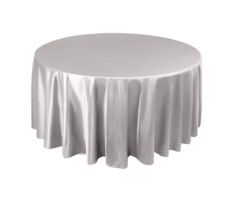 Nappe 108'' ronde satin argent