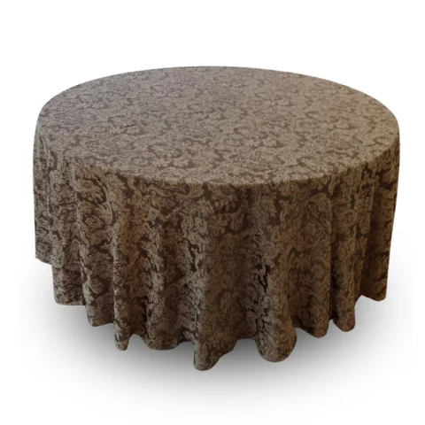 Nappe 114'' ronde florale grise