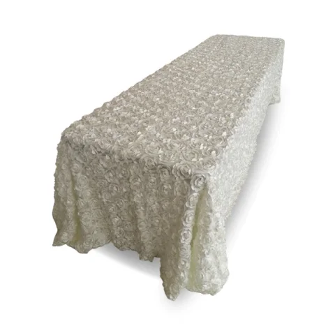 Nappe 90x156 rosette ivoire