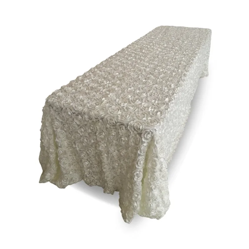 Nappe 90x156 rosette ivoire