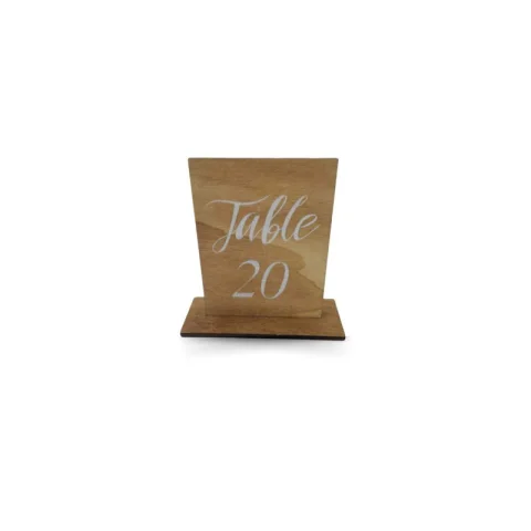 Numéro de table en bois avec chiffre blanc 1-10