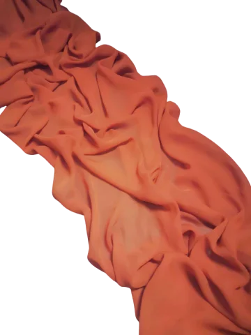 Chemin de table en mousseline terracotta 10'