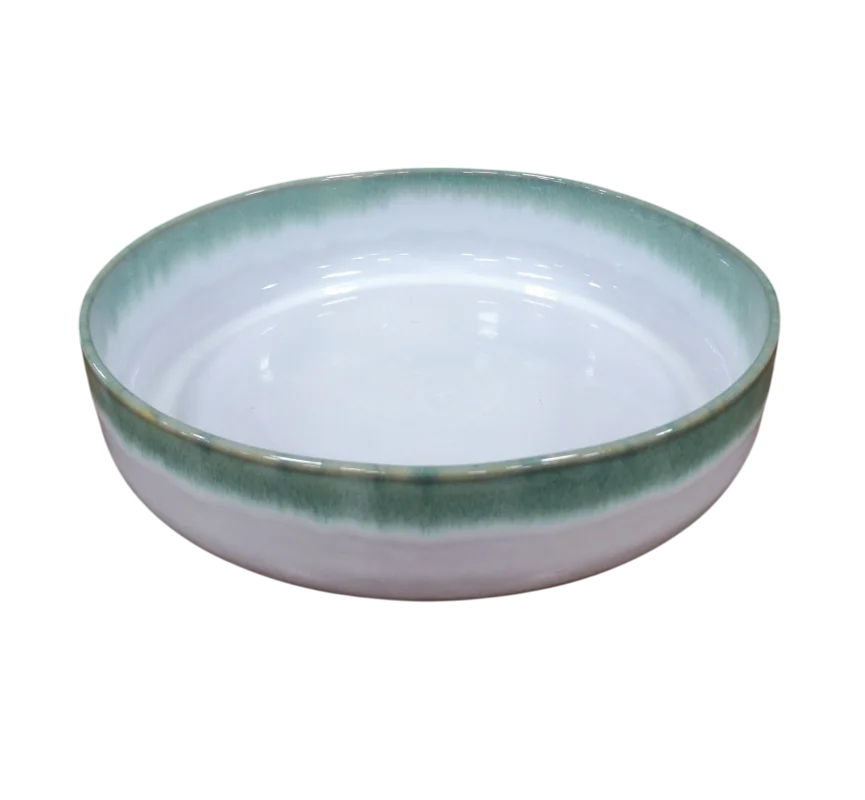 Bol de service bleu contour turquoise 2.5''x11.5''