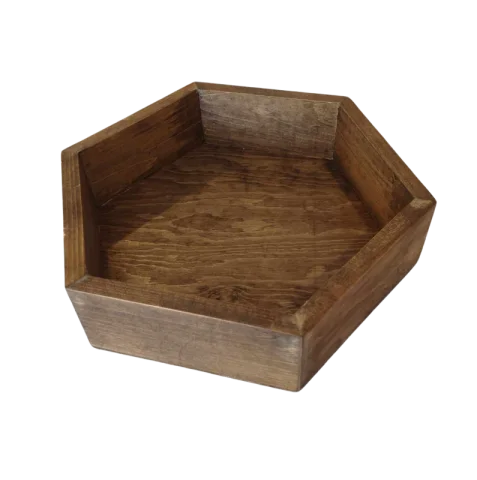 Centre de table en bois hexagonal