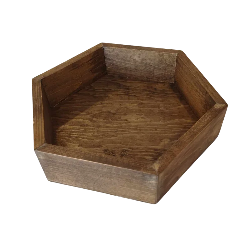 Centre de table en bois hexagonal