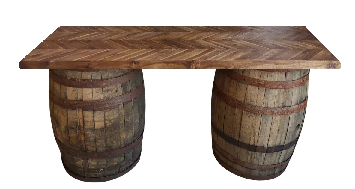 Table barils chevron
