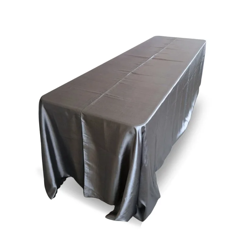 Charcoal satin 90x156 tablecloth