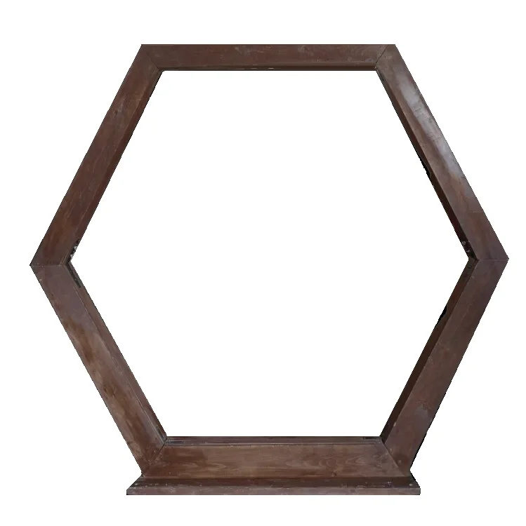 Arche hexagonale en bois foncé 8' x 8'