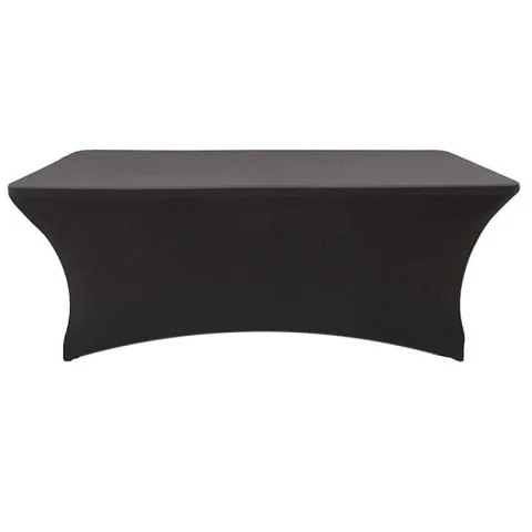 Nappe en spandex noire pour table de 8 pieds