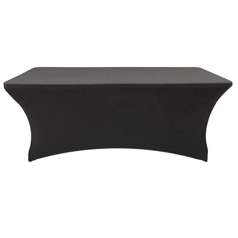 Nappe en spandex noire pour table de 8 pieds
