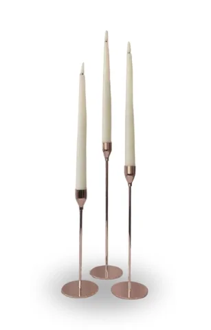 Trio de bougeoirs doré