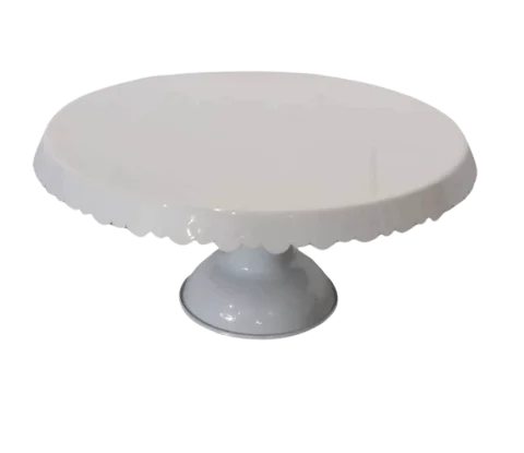 Présentoir à gâteau blanc contour dentelle 10''