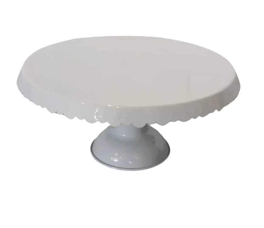 Présentoir à gâteau blanc contour dentelle 10''