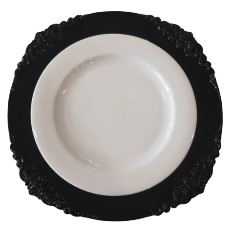 Sous-assiette vintage noire