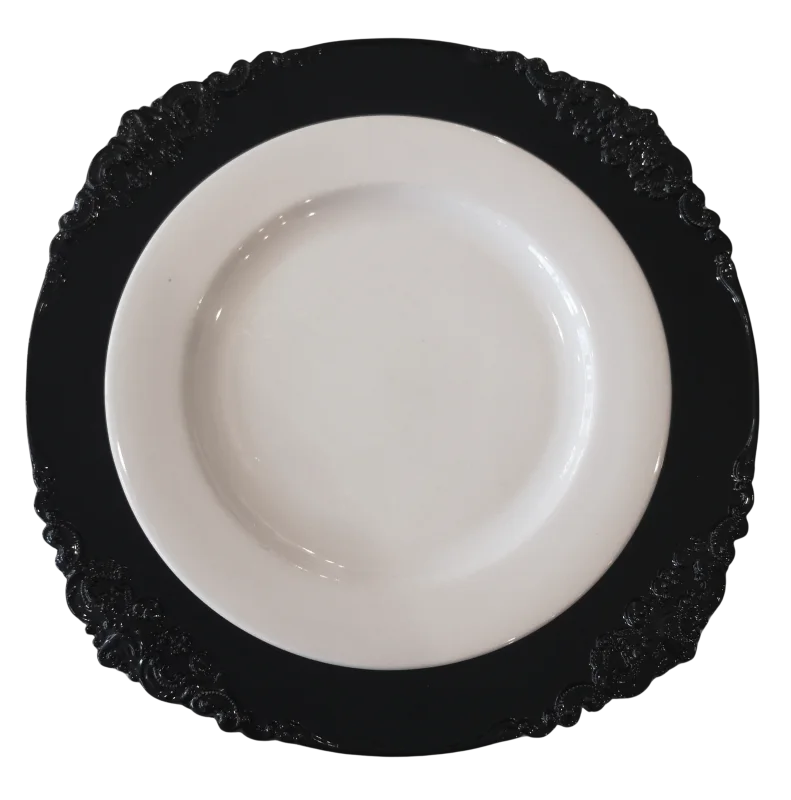 Sous-assiette vintage noire