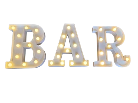 Lettres BAR lumineuses