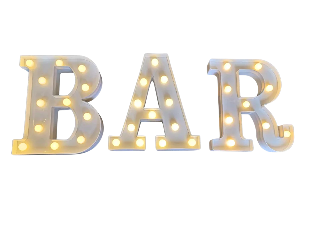 Light-up BAR letters