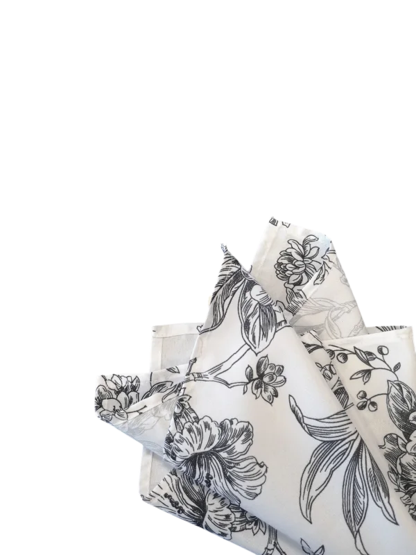 Serviette de table toile française noire