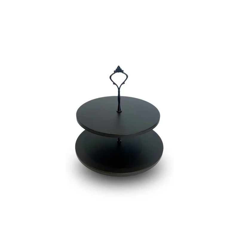 Black 2-tier cupcake tower
