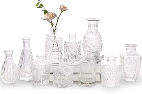 Mixte de vases boho transparent