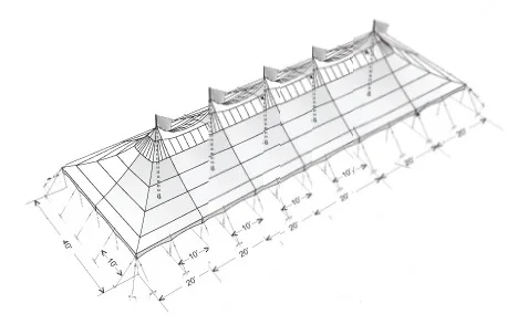 Chapiteau 40x120 avec côtés