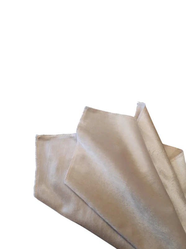 Serviette de table velours champagne